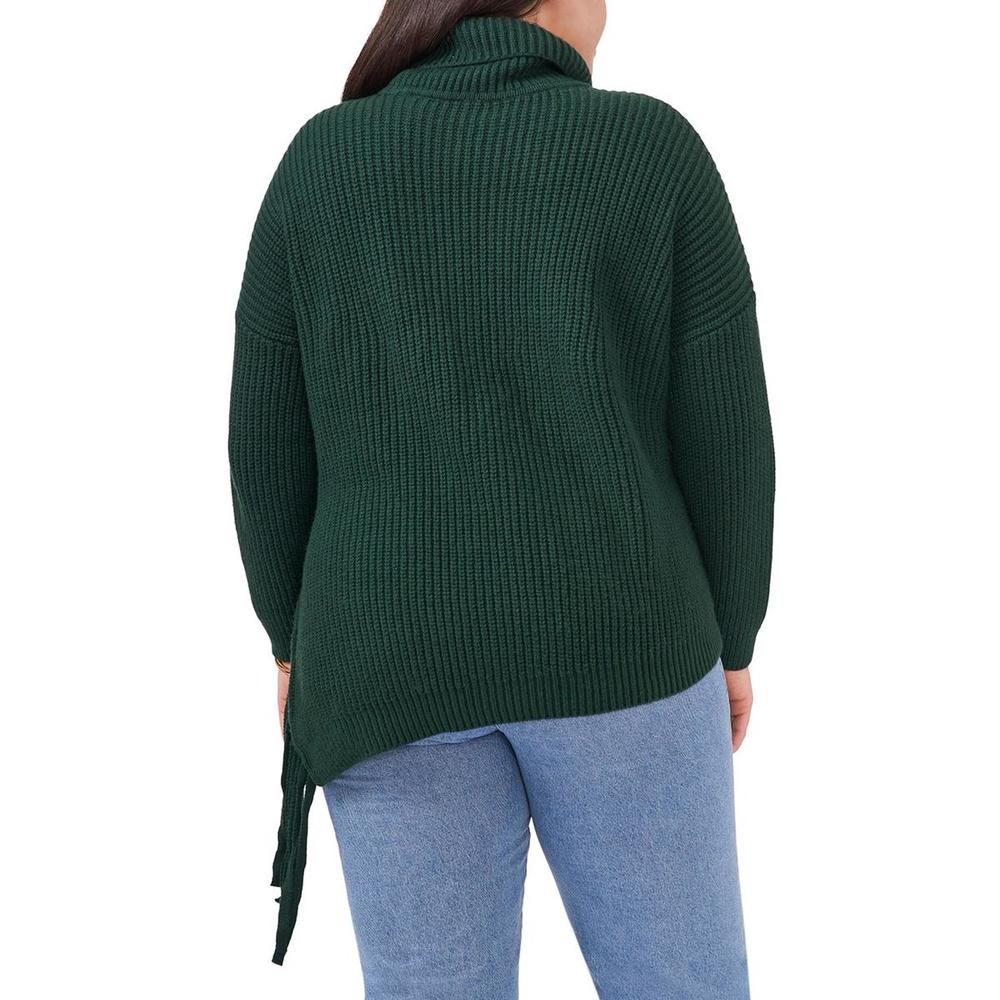 Vince Camuto Plus   Womens Asymmetric Knit Turtleneck Sweater