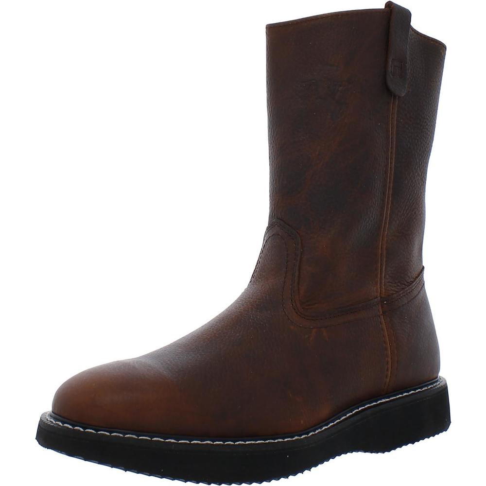Fin & Feather Wellington Mens Leather Mid Calf Work Boots