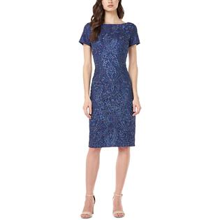 JS Collections Womens Embroidered V-Back Cocktail and Party Dress JS Collections Womens Embroidered V-Back Cocktail and Party Dress