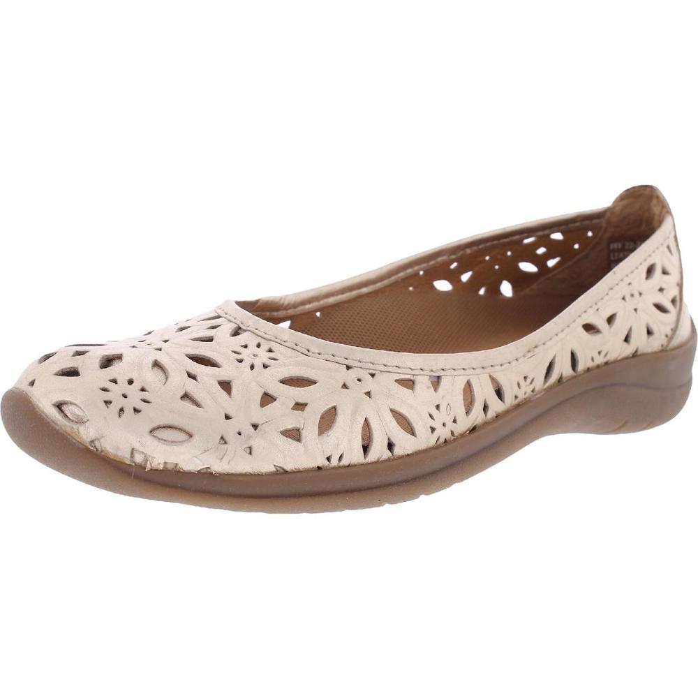 David Tate Sela Womens Leather Perforated Ballet Flats