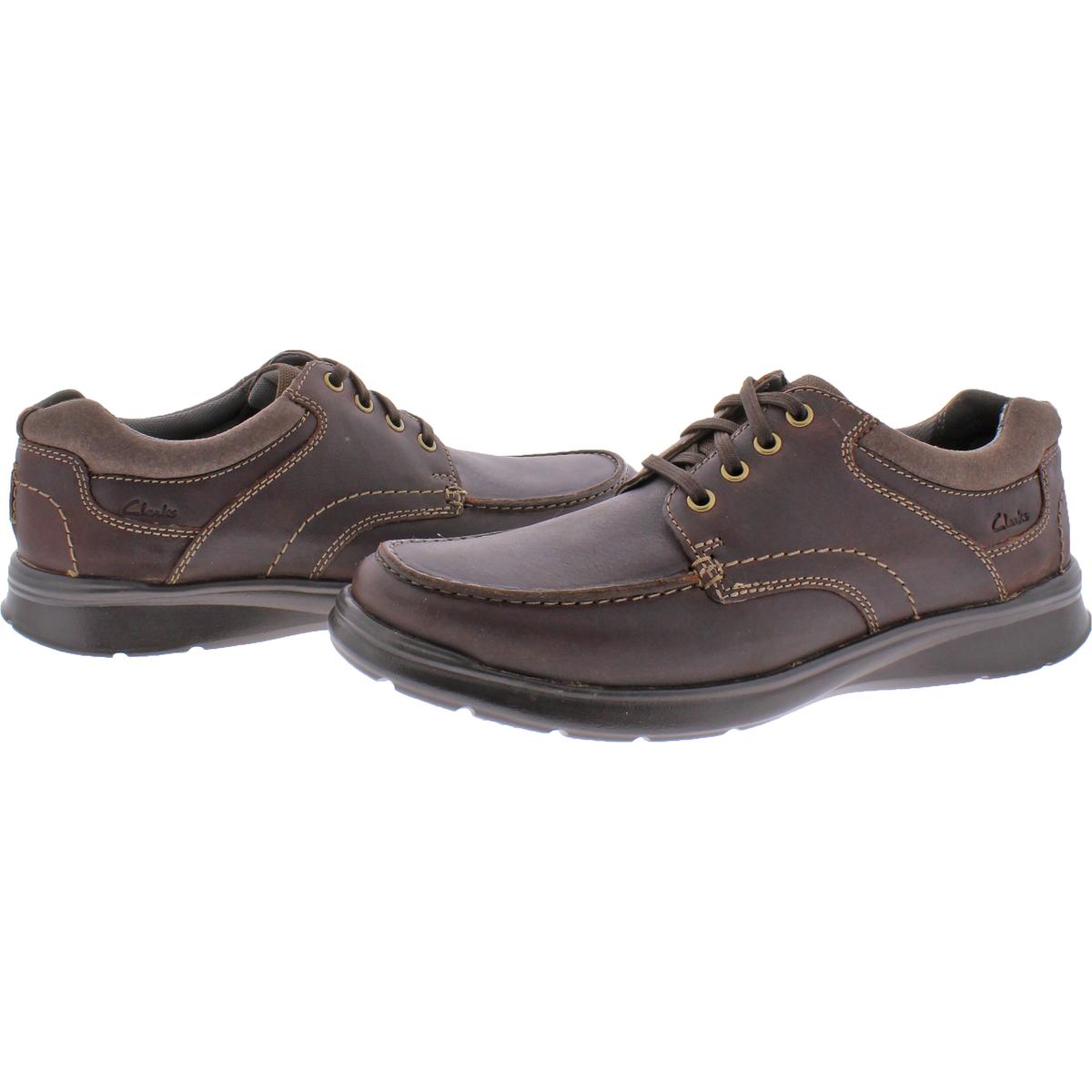 Clarks Cotrell Edge Mens Leather Moc Toe Oxfords