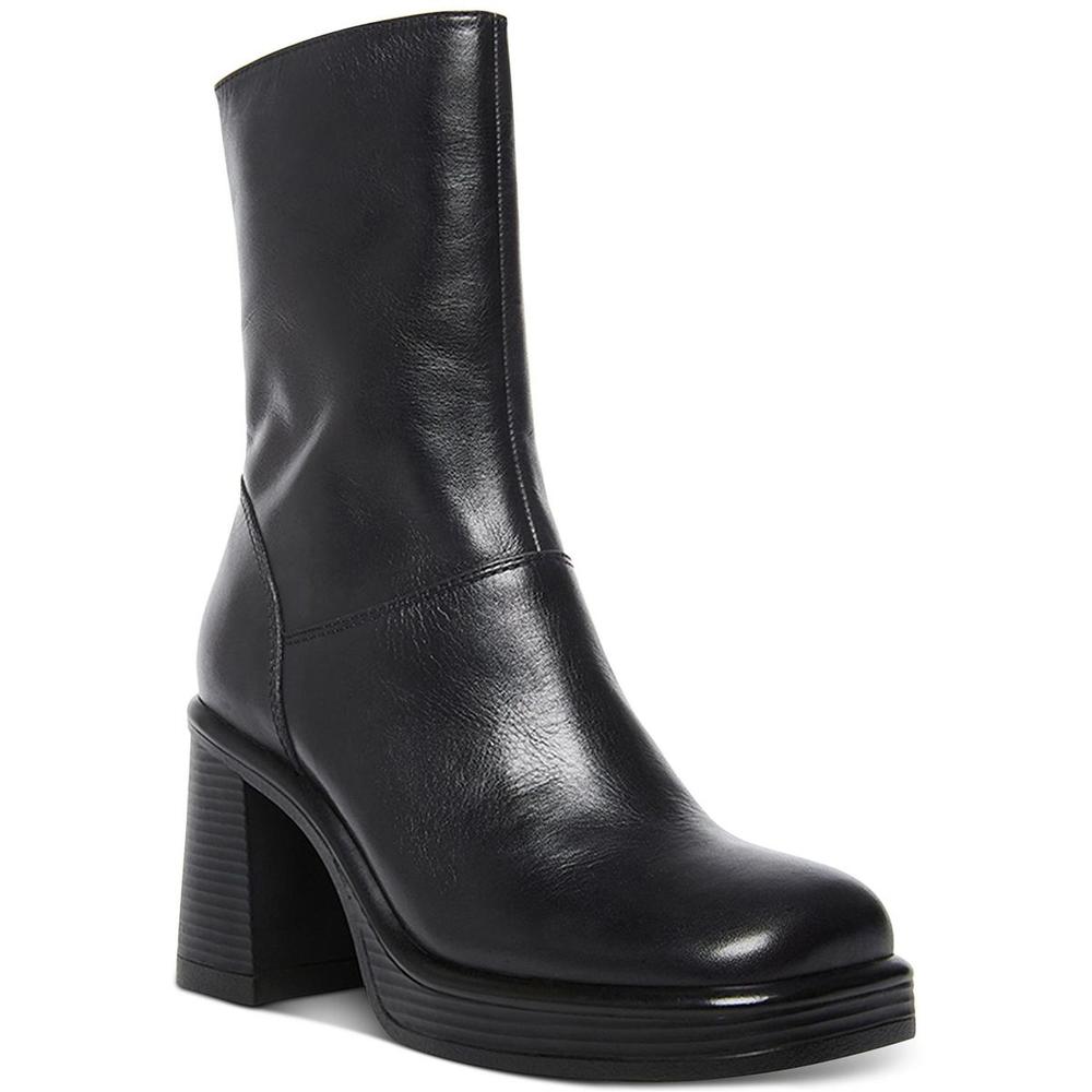 Steve Madden Fantsie Womens Leather Square Toe Mid-Calf Boots