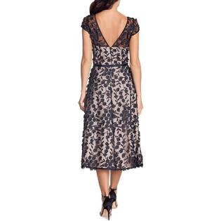 Xscape Womens Mesh 3D Flowers Midi Dress Xscape Womens Mesh 3D Flowers Midi Dress