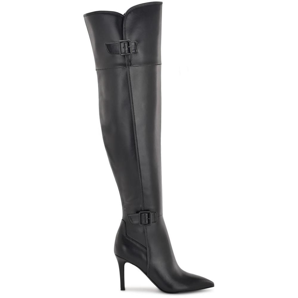 Nine West Flye 3 Womens Faux Leather Buckle Over-The-Knee Boots