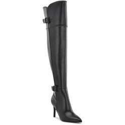 Nine West Flye 3 Womens Faux Leather Buckle Over-The-Knee Boots