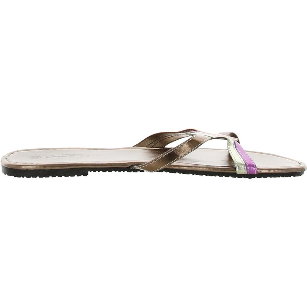 Star Bay Womens Faux Leather Slip-on Slide Sandals