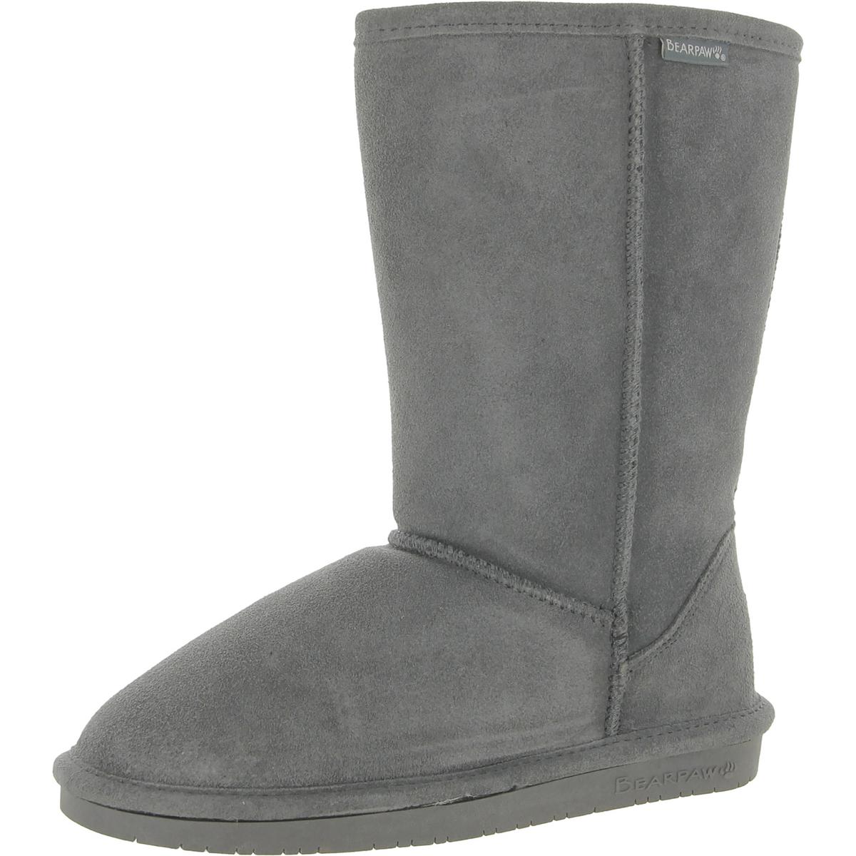 BEARPAW Emma Tall Youth Girls Suede Pull On Winter & Snow Boots