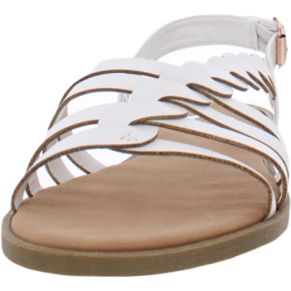 Journee Collection SOLAY Womens Faux Leather Sling Back Flat Sandals