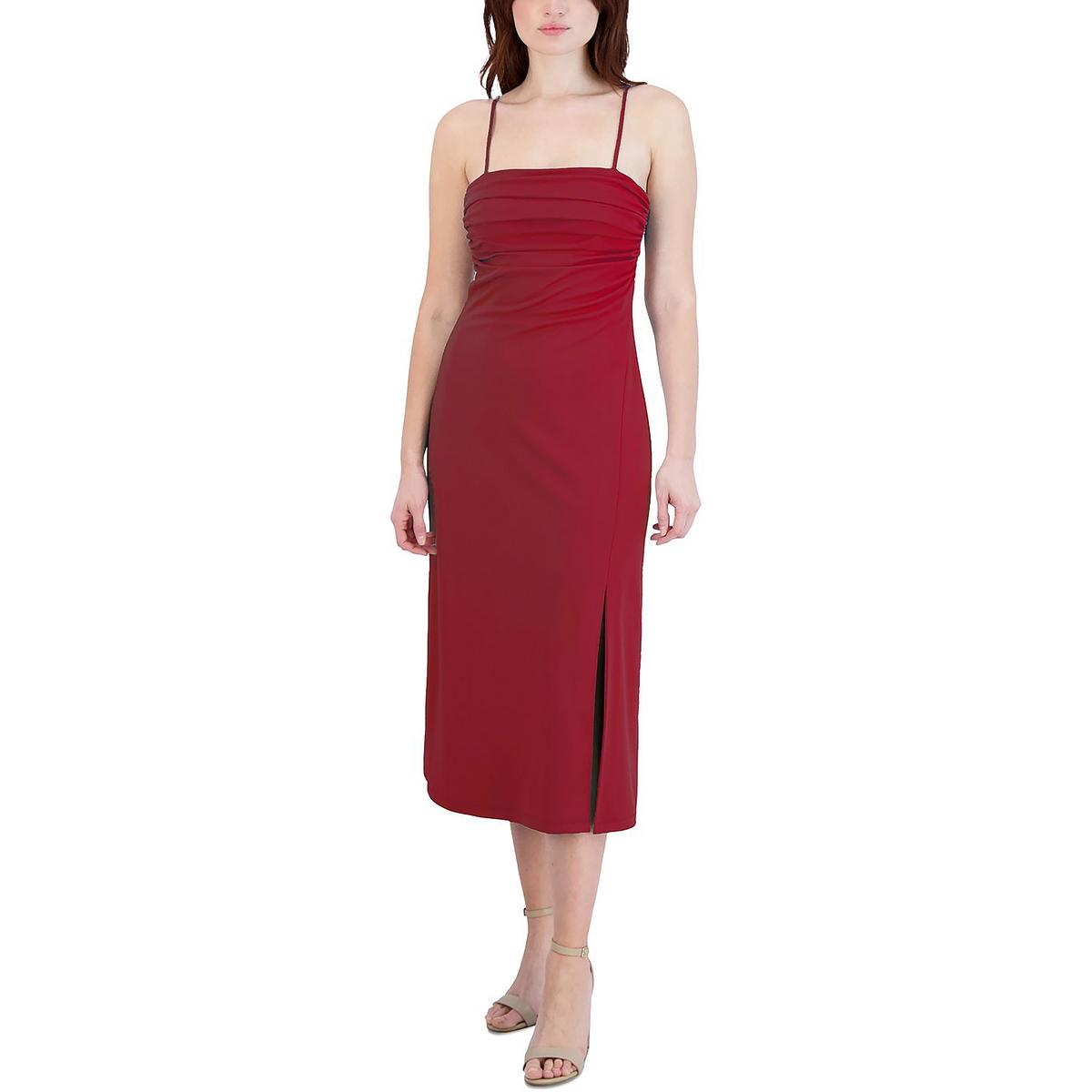 BCBG Womens Open Back Midi Cocktail and Party Dress