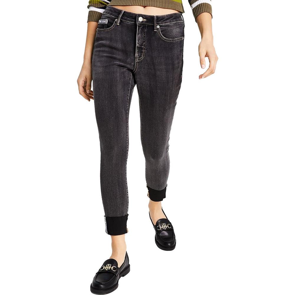 Tommy Hilfiger Womens Denim Cuffed Skinny Jeans