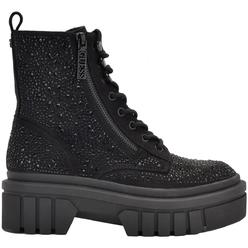 Guess Ferine Womens Rhinestone Embellished Combat & Lace-up Boots