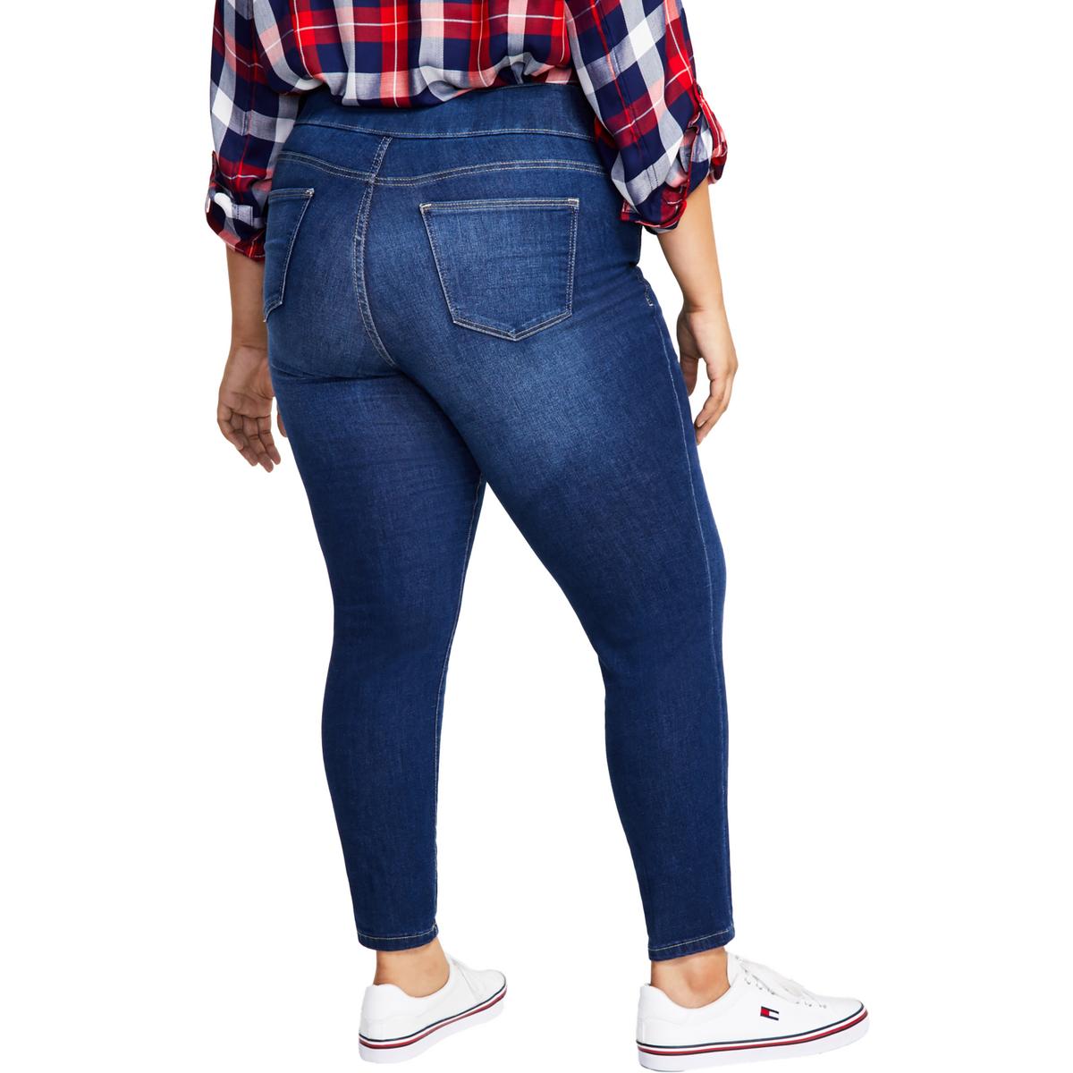 Tommy Hilfiger Plus Womens High Waist Slimming Skinny Jeans