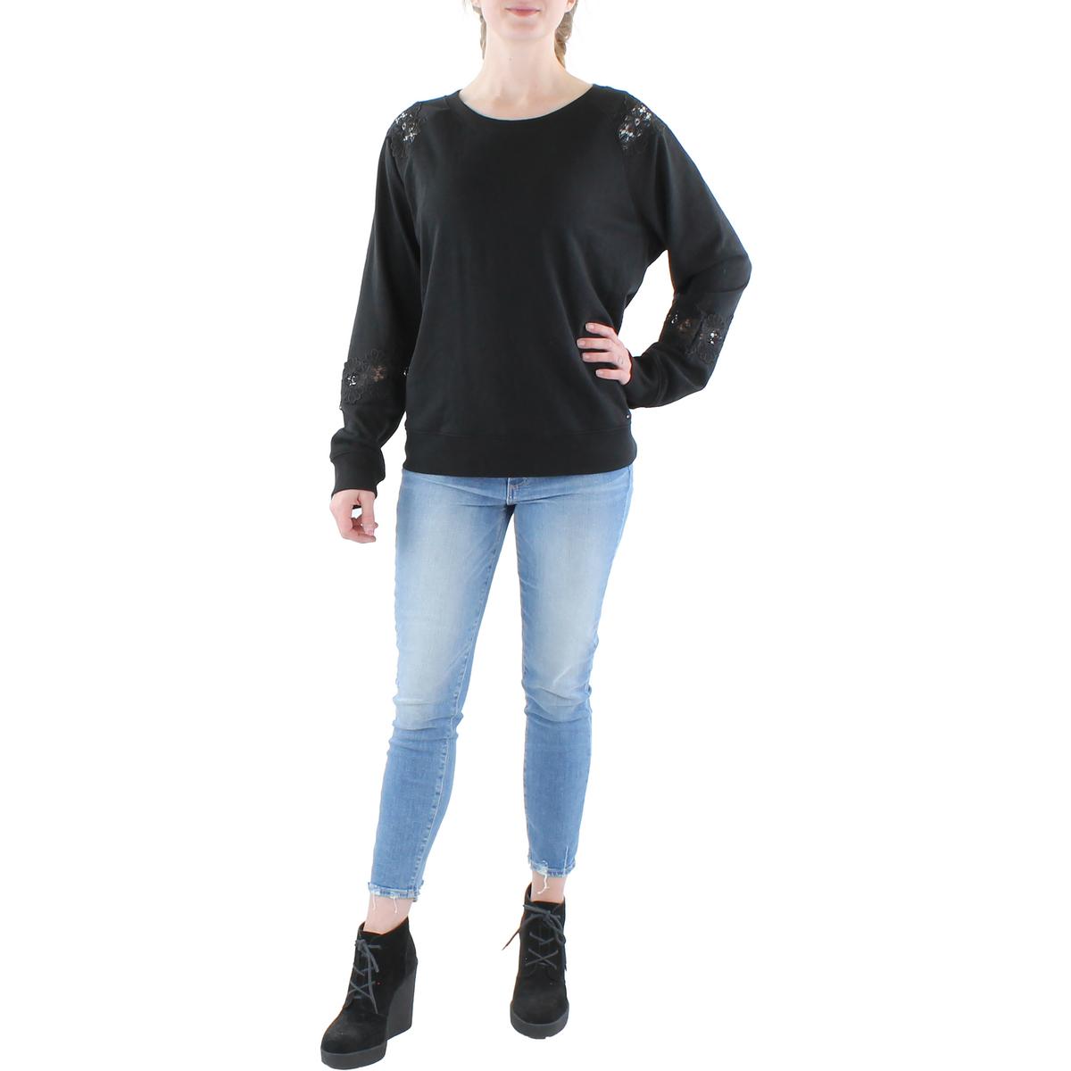 Tommy Hilfiger Womens Lace Trim Comfy Sweatshirt