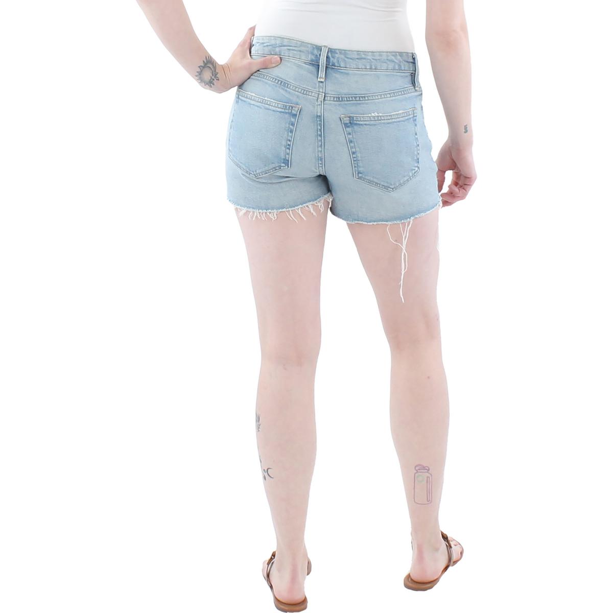 Frame USA Womens Frayed Hem Short Cutoff Shorts