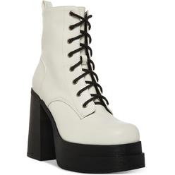 Steve Madden Drivenn Womens Faux Leather Combat & Lace-up Boots