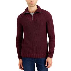 International Concepts Mens Cable Knit Quarter-Zip Pullover Sweater