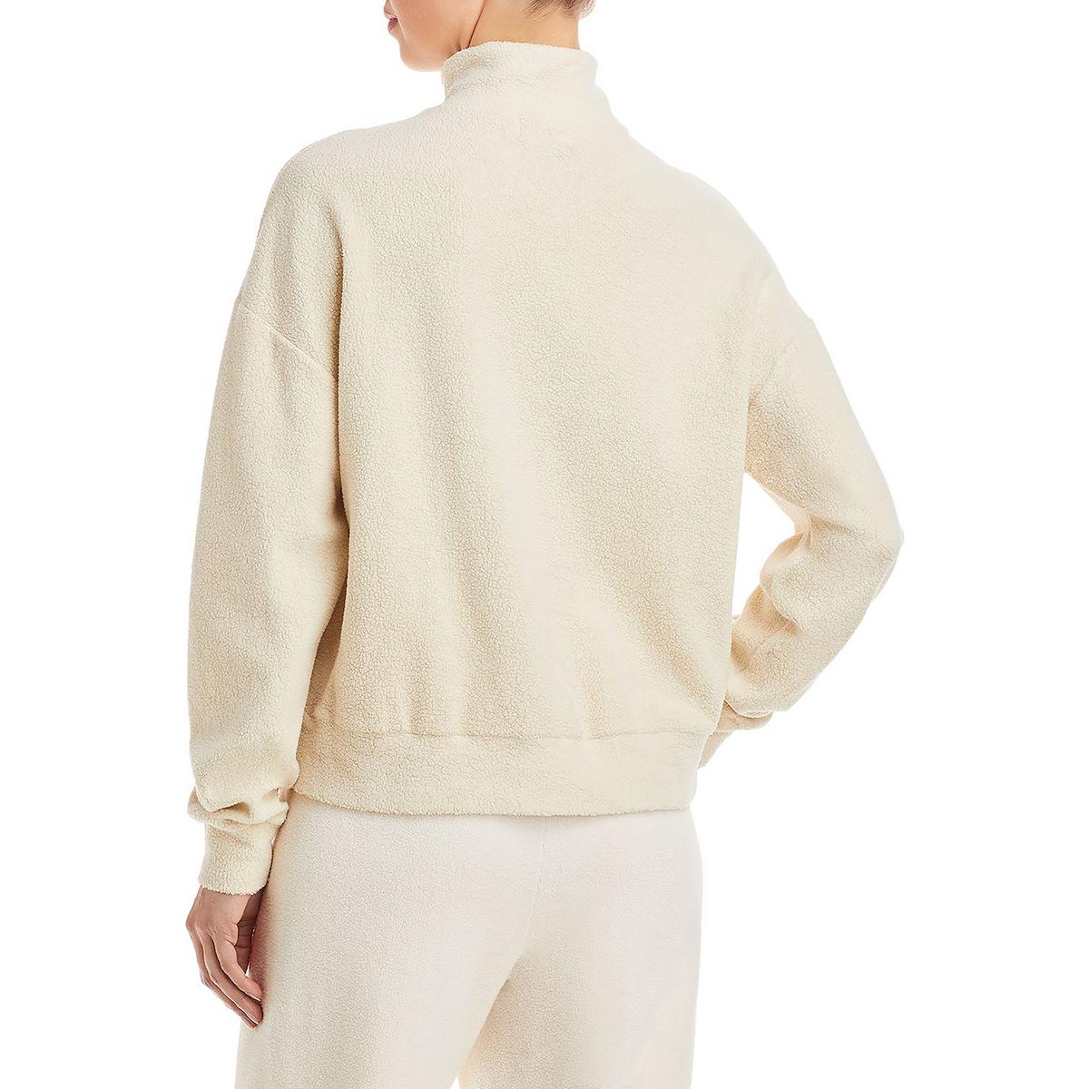 Monrow Womens Fleece Zip Neck Pullover Sweater