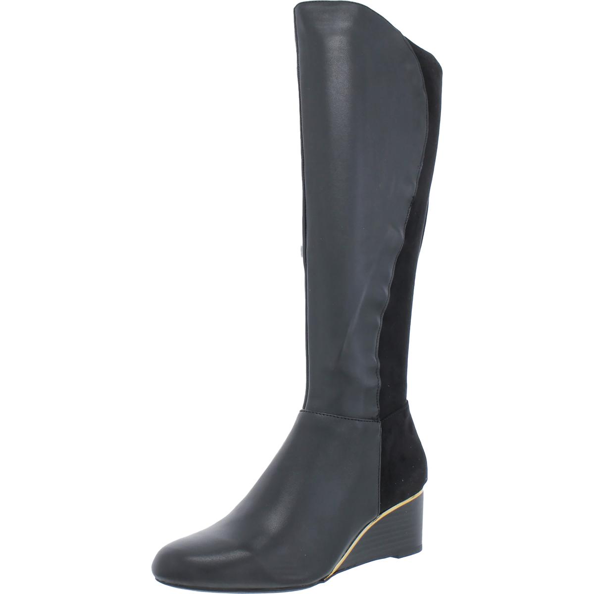 Alfani Beverly  Womens Leather Wedge Boots
