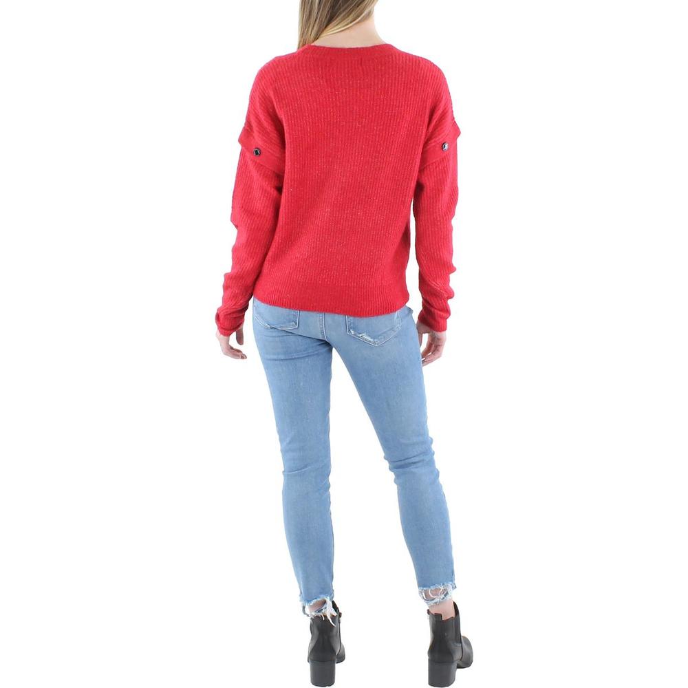 DKNY Womens Drop Shoulder Crewneck Pullover Sweater