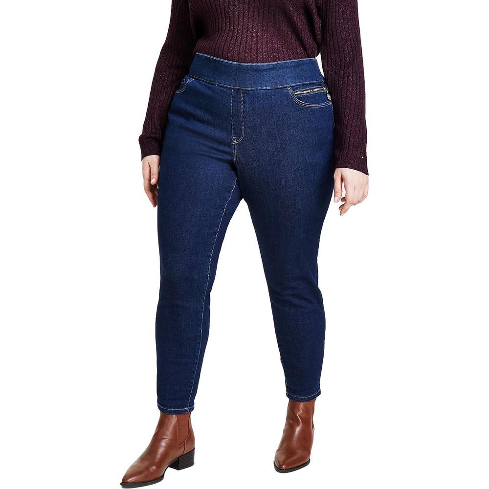 Tommy Hilfiger Plus Womens High Waist Slimming Skinny Jeans