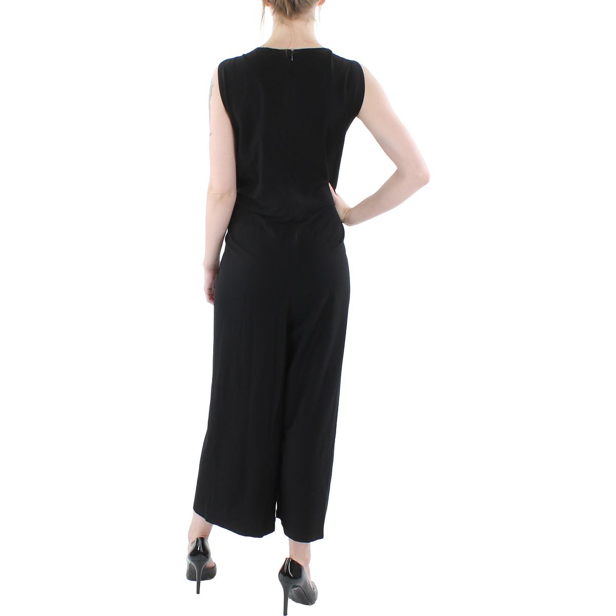 Eileen Fisher Plus Womens Cropped Round Neck Jumpsuit