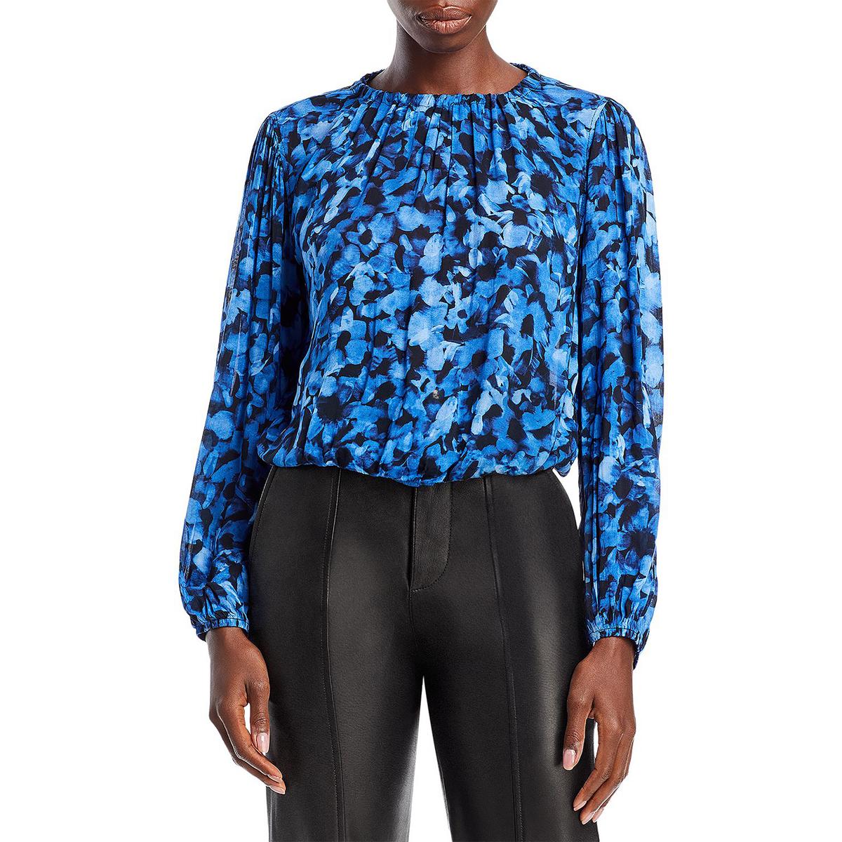 Bella Dahl Womens Abstract Floral Shirred Blouse