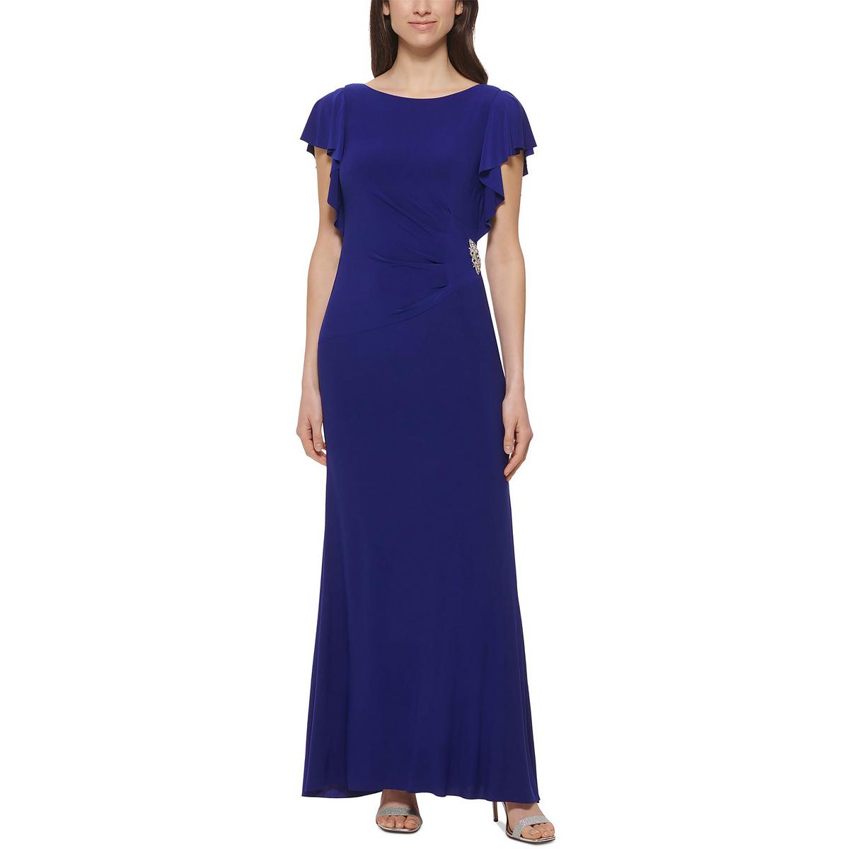 Jessica Carlyle Womens Gathered Long Evening Dress