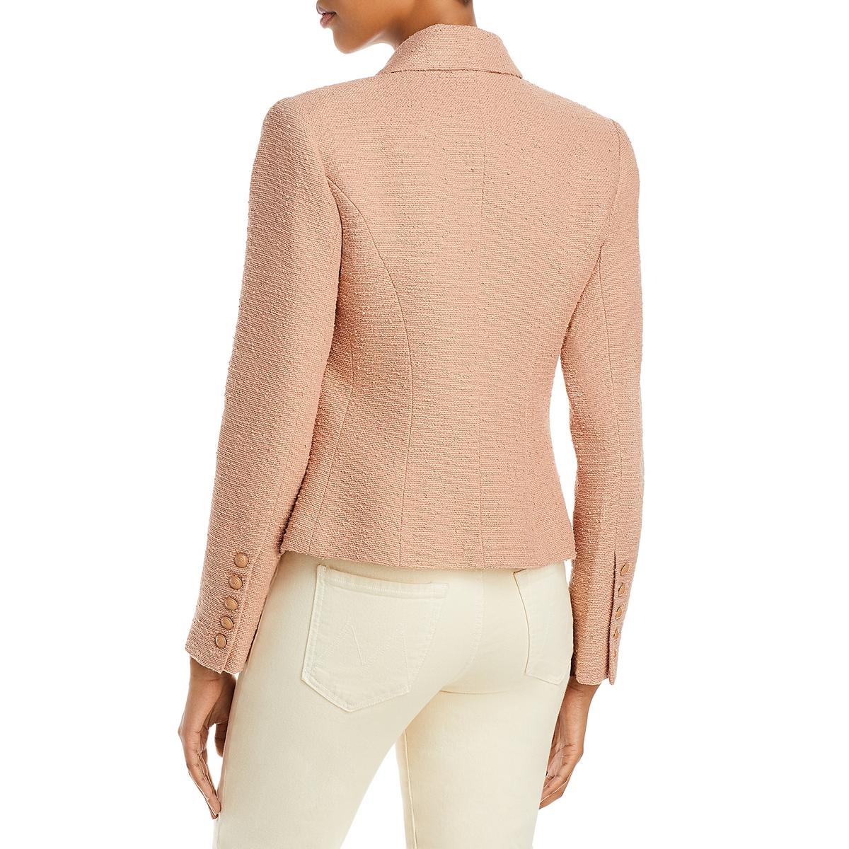 L'Agence Brooke Womens Knit Short Double-Breasted Blazer