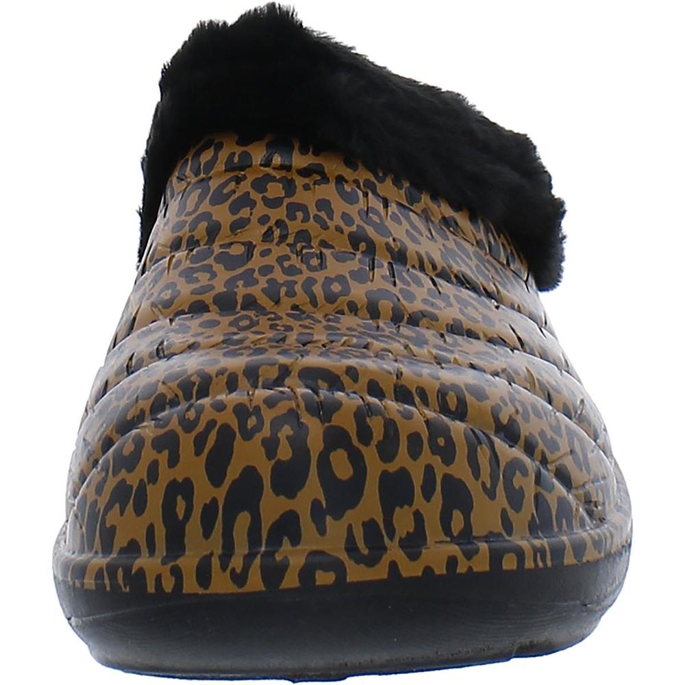 Skechers Snow Leopard Womens Animal Print Slip On Clogs