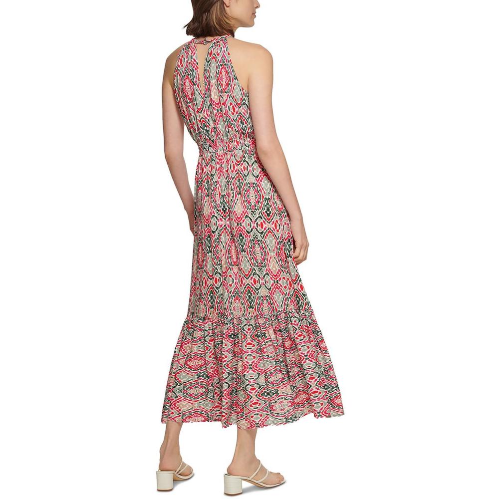 Calvin Klein Womens Printed Long Halter Dress