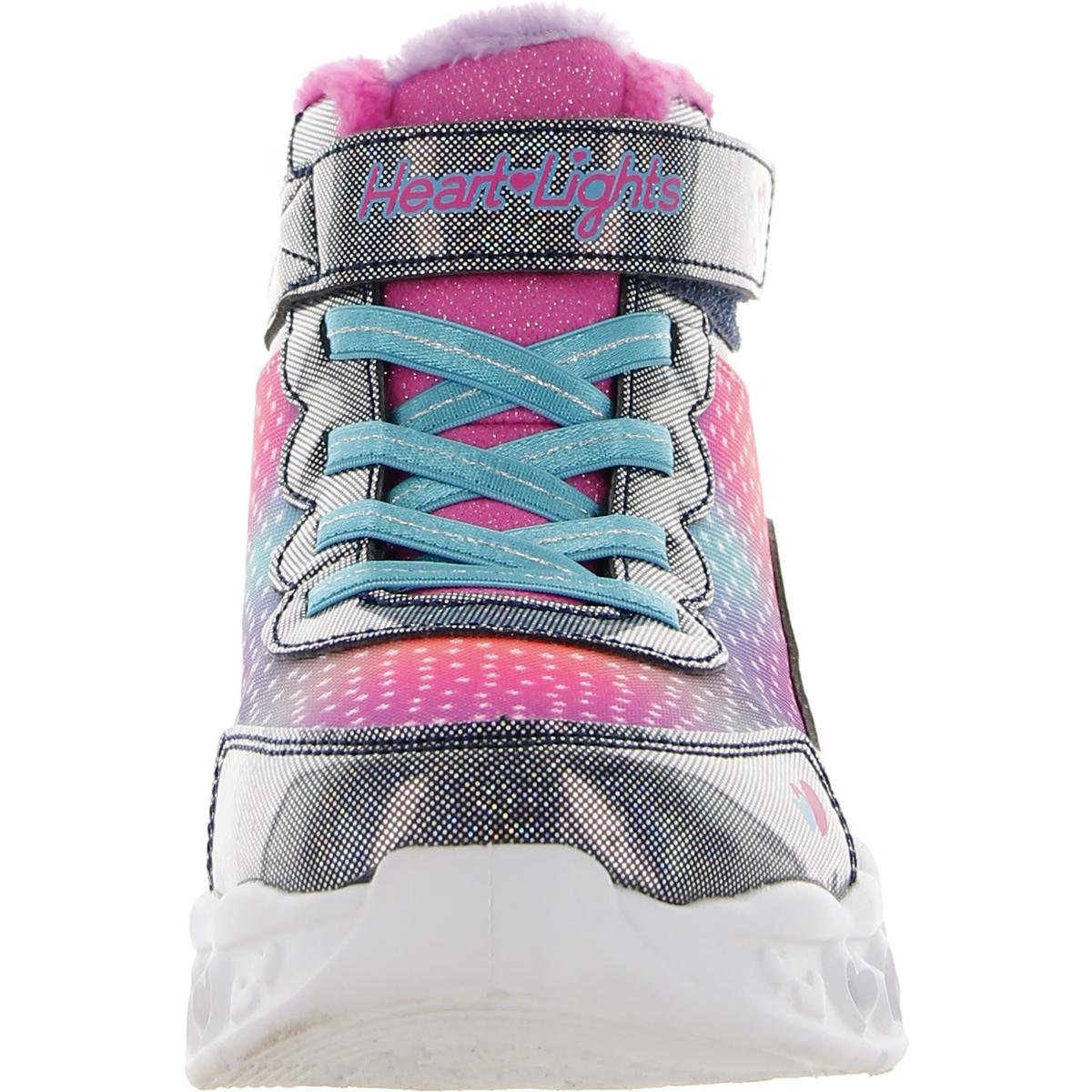 Skechers Simple Amor Girls Faux Fur High Top Light-Up Shoes