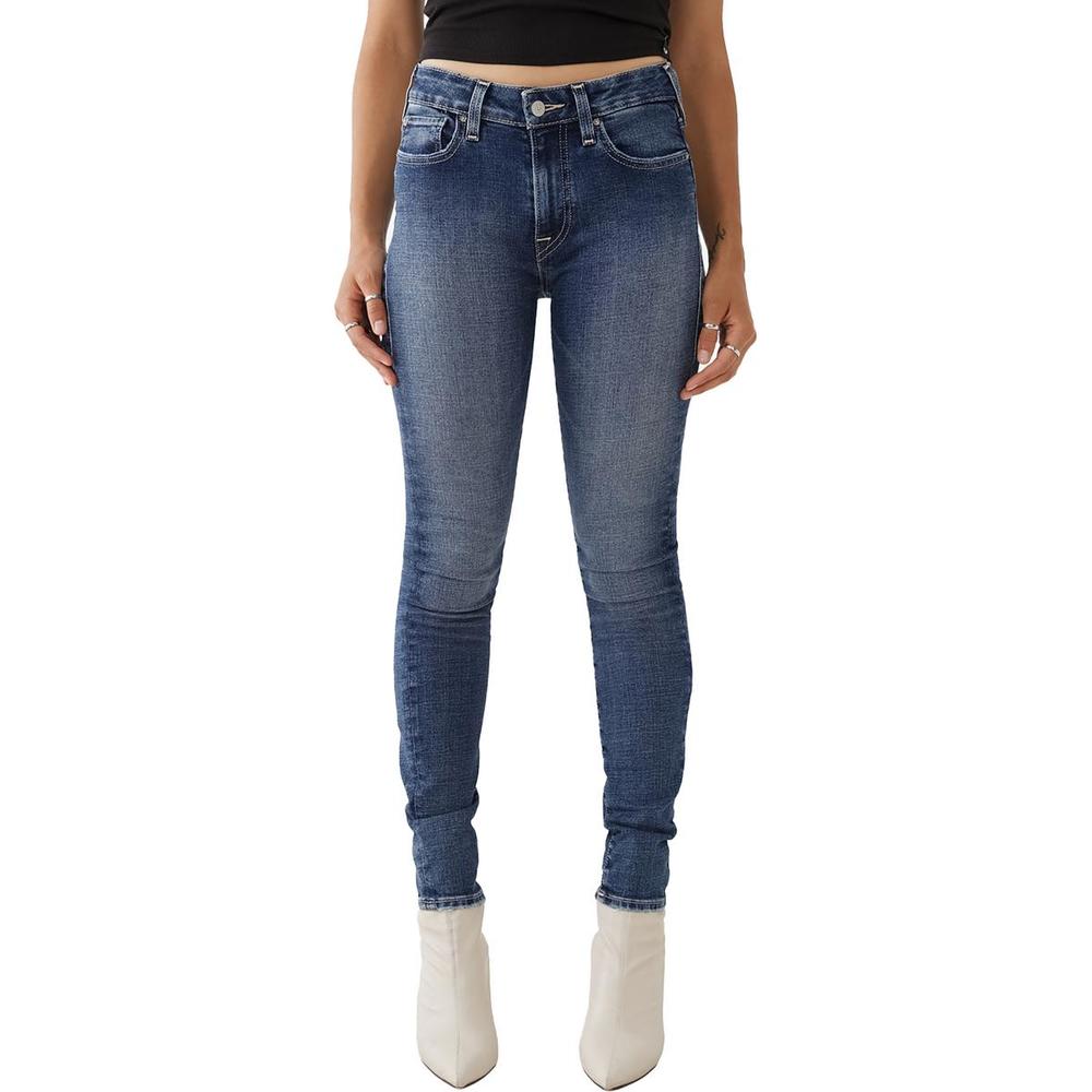 True Religion Halle Womens Mid-Rise Stretch Skinny Jeans