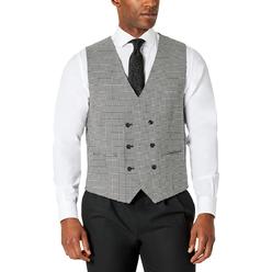 TAYION BY MONTEE HOLLAND Mens Double Breasted Houndstooth Suit Vest