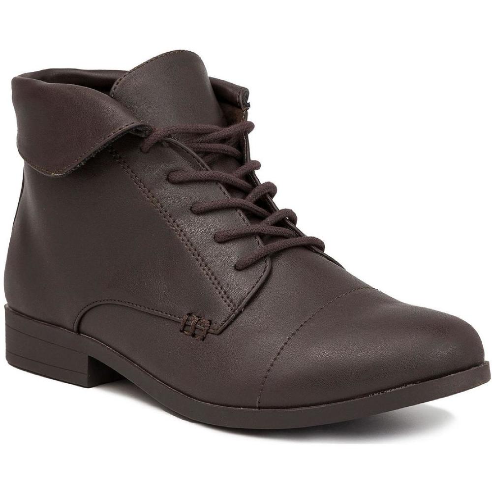 London Fog Clora Womens Padded Insole Ankle Combat & Lace-up Boots