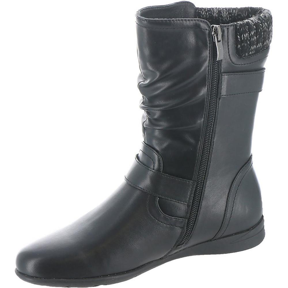 Wanderlust Phyllis Womens Faux Leather Zip Up Mid-Calf Boots
