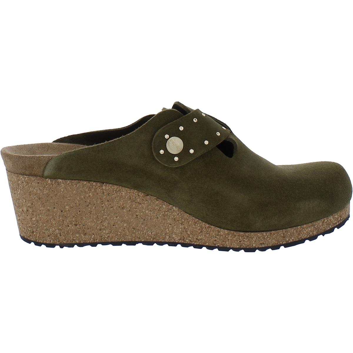 Papillio Fanny Ring-Buckle Womens Suede Slip On Clogs