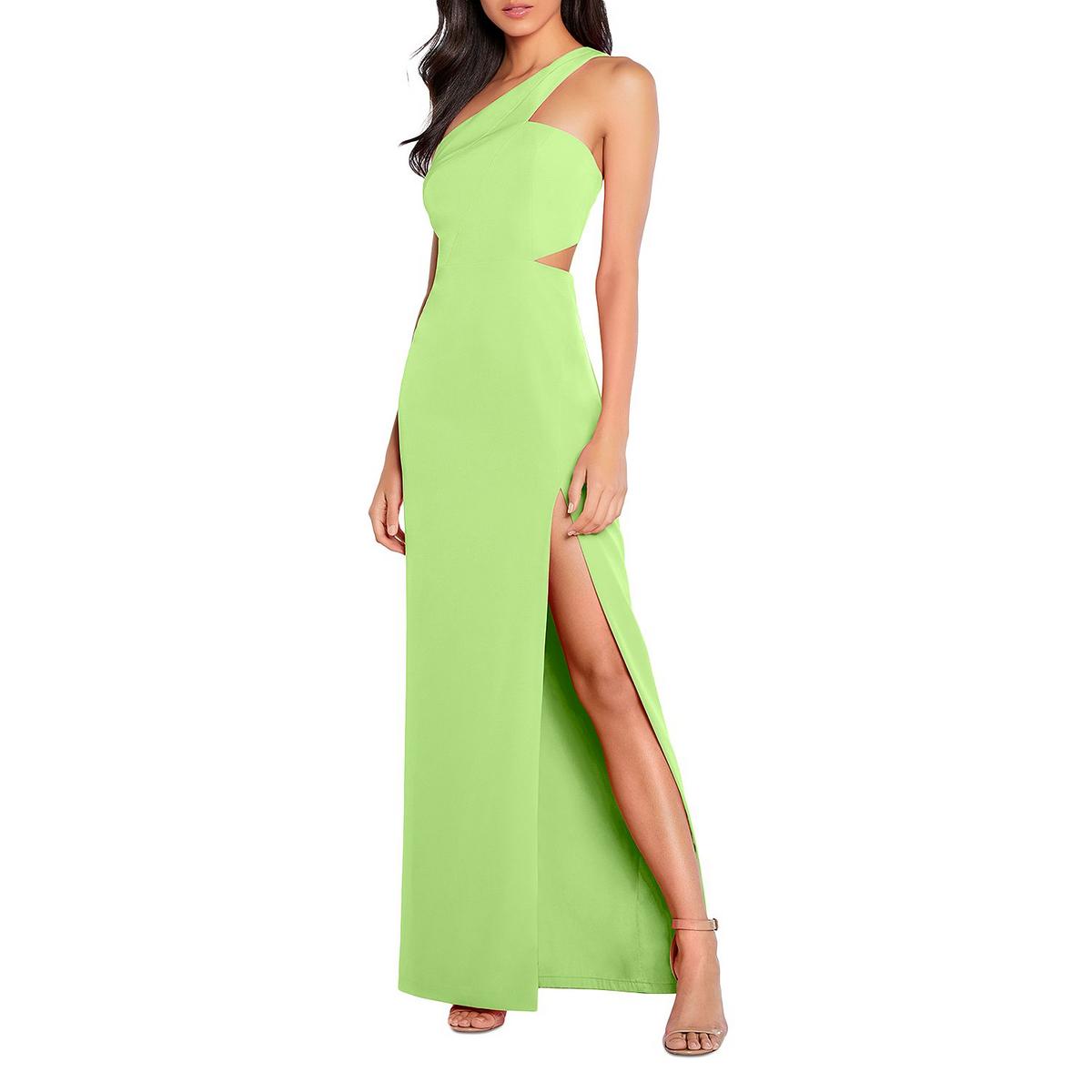 Aidan By Aidan Mattox Women's Printed One Shoulder Dress Green Size 14