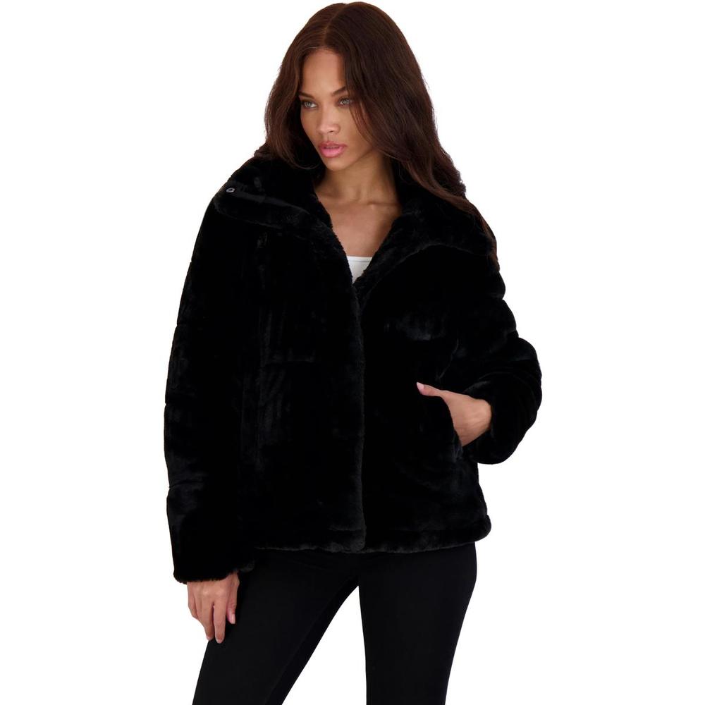 Avec Les Filles Womens Faux Fur Short Faux Fur Coat