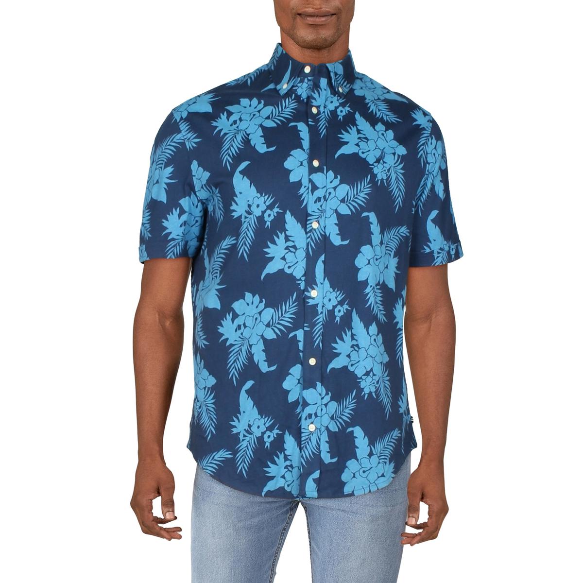 Nautica Mens Cotton Floral Button-Down Shirt