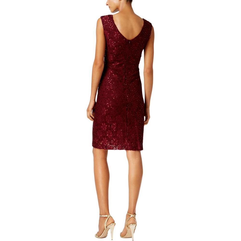 Connected Apparel Womens Cut-Out Sequined Cocktail And Party Dress