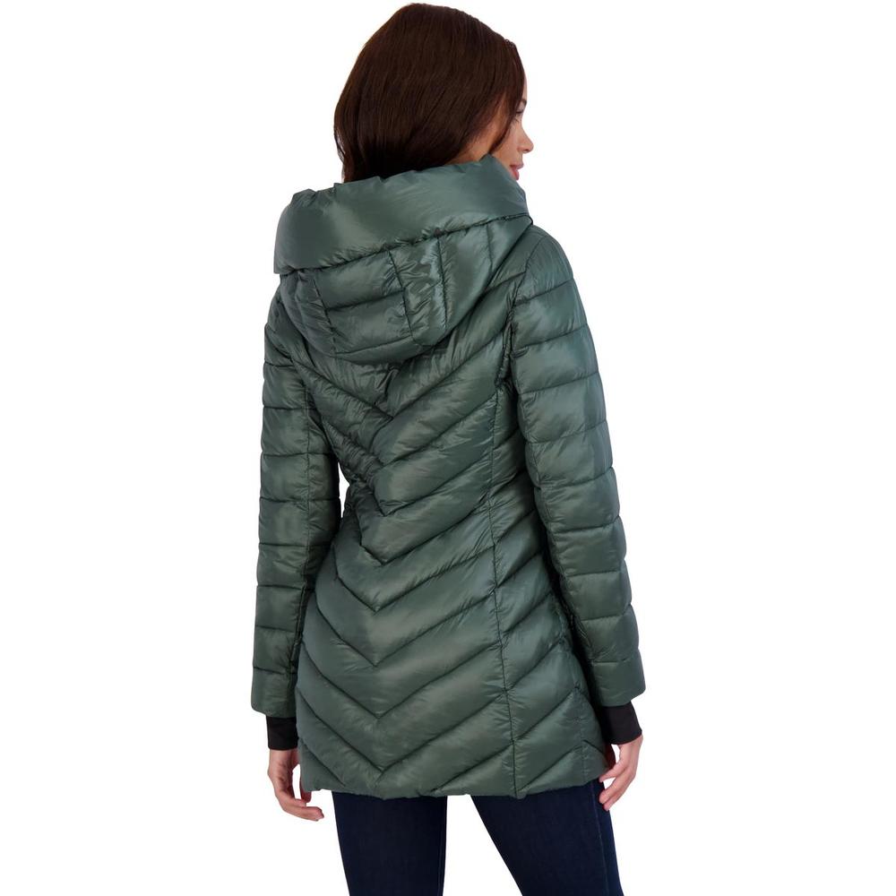 BCBG Womens Quilted Fitted Puffer Jacket