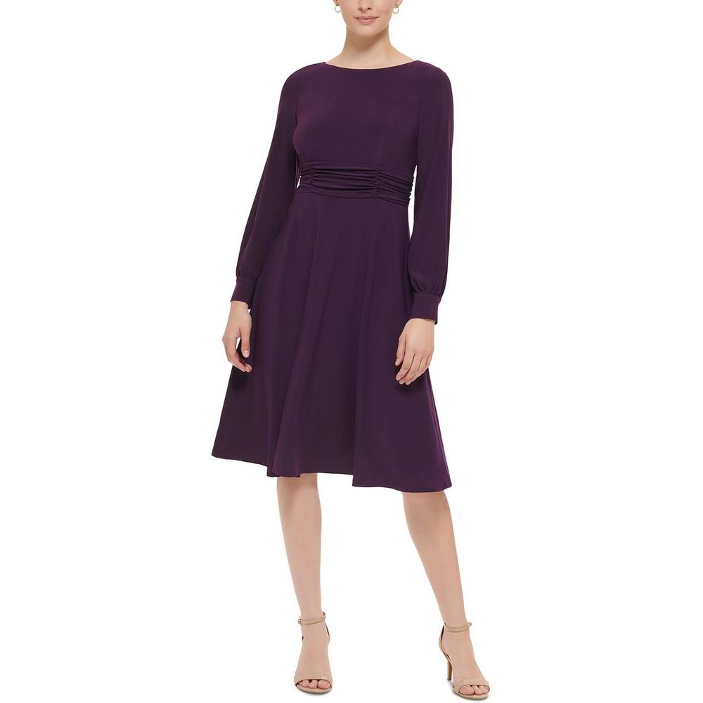 Jessica Carlyle Womens Ruched Waist Knee-Length Wear to Work Dress