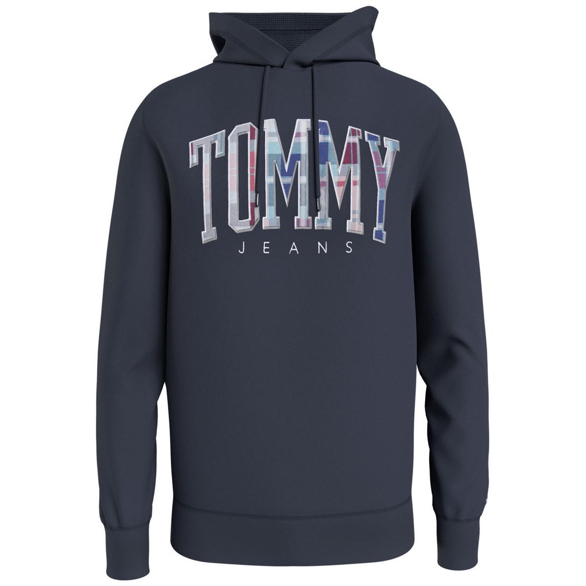 Tommy Hilfiger Mens Tartan Logo Regular Fit Hoodie