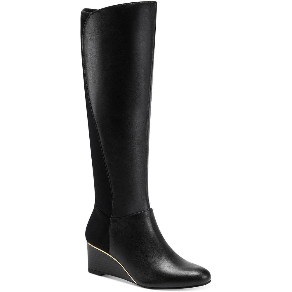 Alfani Beverly  Womens Leather Wedge Boots