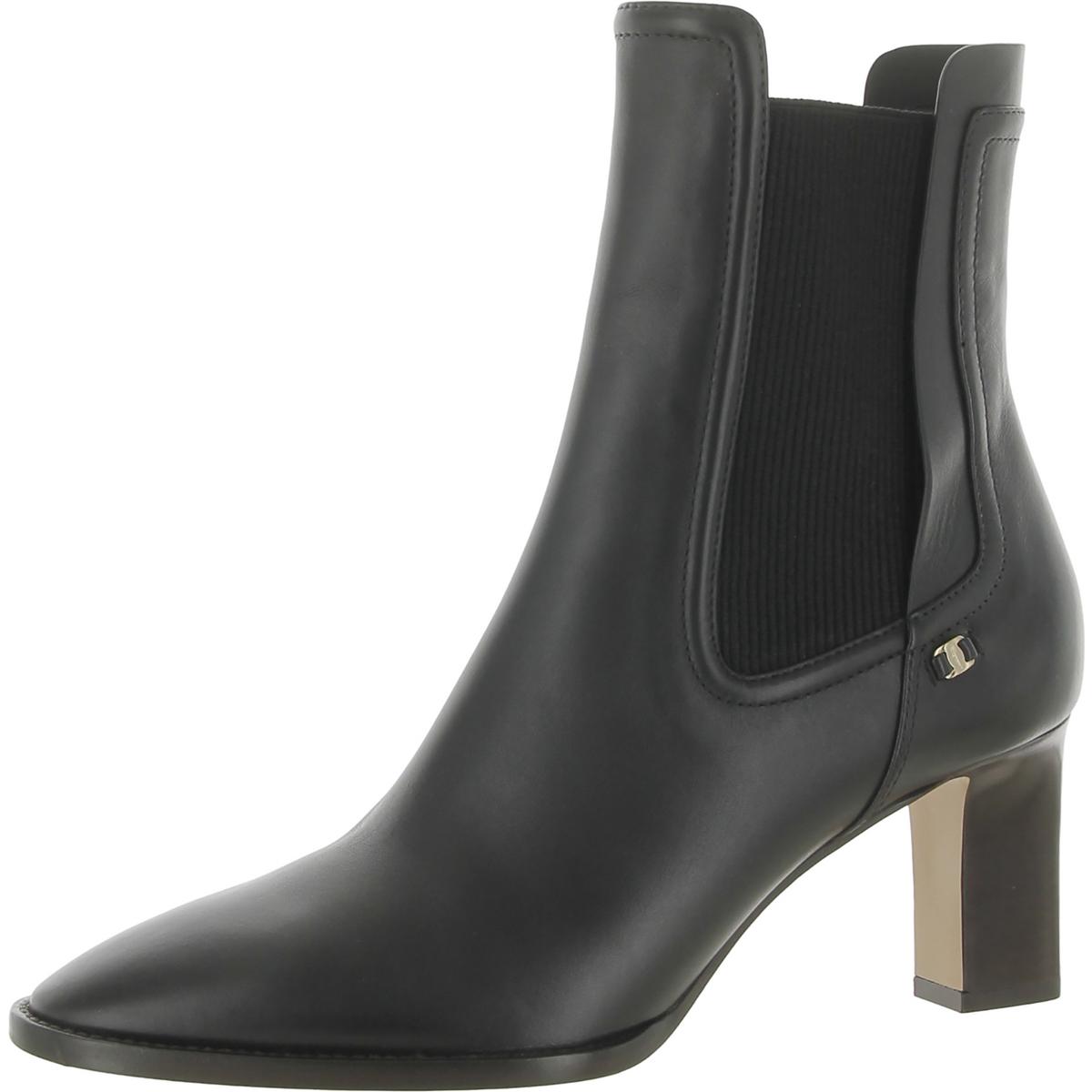 Salvatore Ferragamo Toren 70 Womens Leather Pull On Ankle Boots