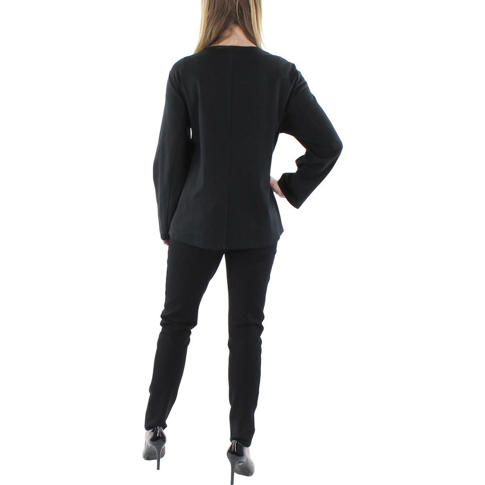 Eileen Fisher Womens Round Neck Long Sleeve Full Zip Sweater