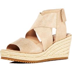 Eileen Fisher Willow 3 Womens Suede Ankle Strap Wedge Sandals
