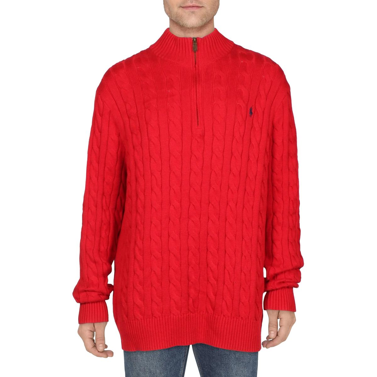 Ralph Lauren Big & Tall Mens Cotton Mock Neck Pullover Sweater