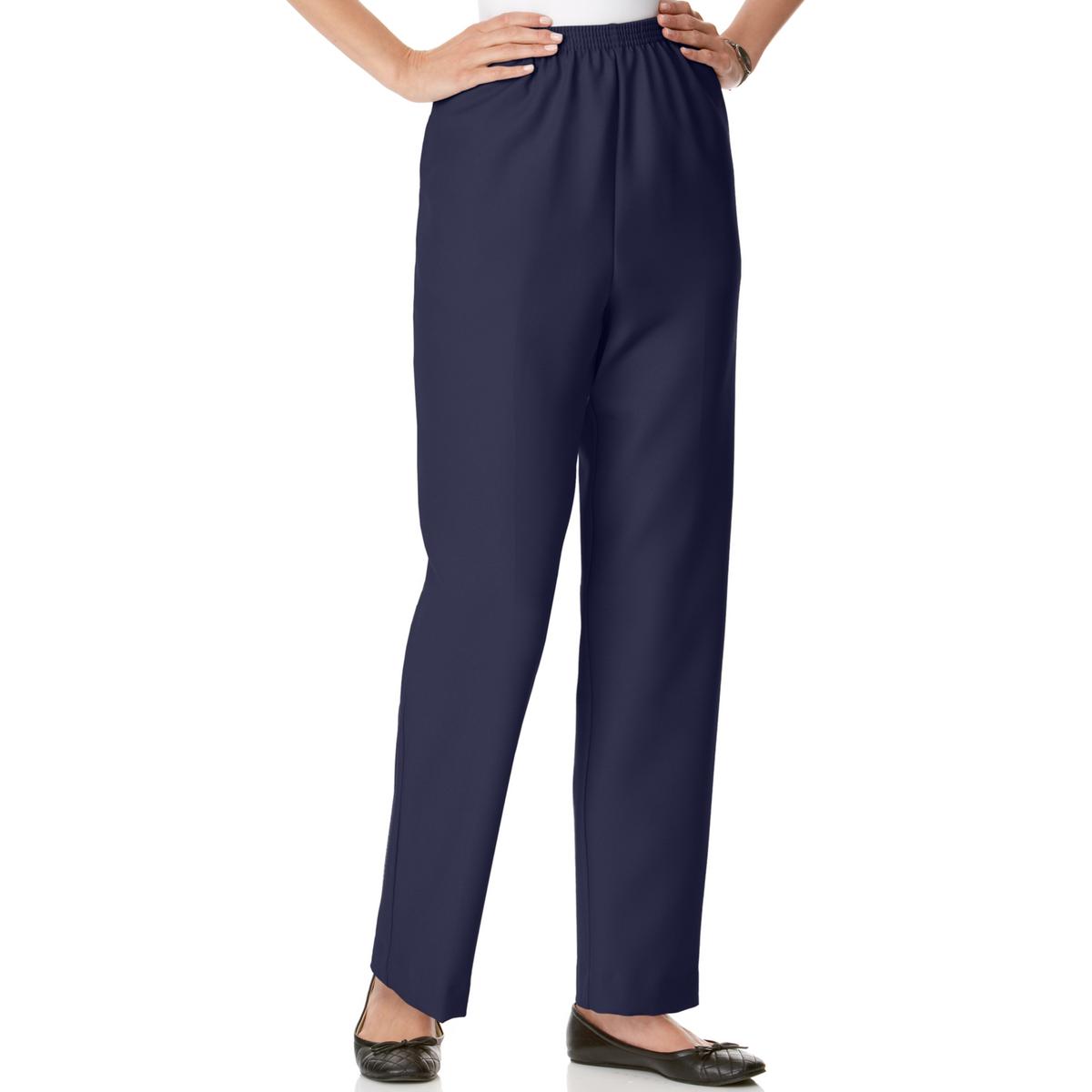 Alfred Dunner Womens Pockets Pull On Straight Leg Pants