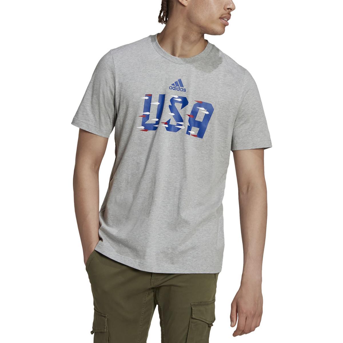 Adidas Mens Cotton Graphic Shirts & Tops